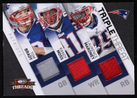 Tom Brady / Randy Moss / Laurence Maroney 2009 Donruss Threads Triple Threat Materials Prime #4 #16/50 at PristineAuction.com