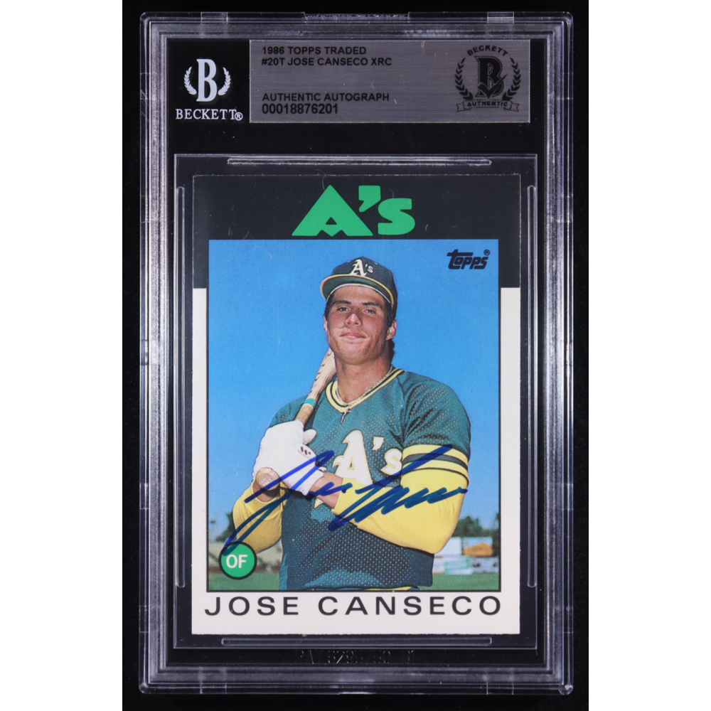 Jose Canseco Signed 1986 Topps Traded XRC #20T (BGS | Autograph Graded Authetnic) at PristineAuction.com