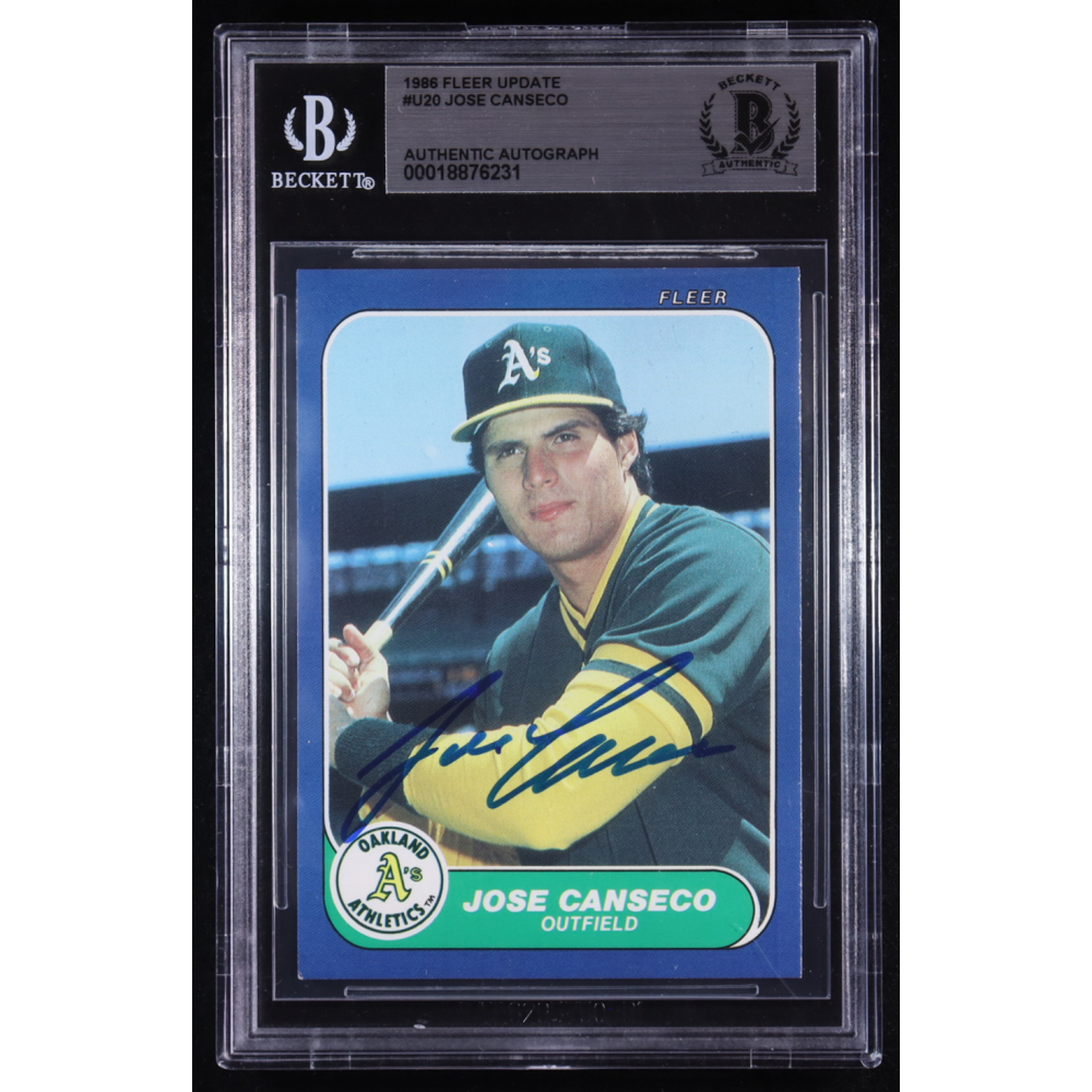 Jose Canseco Signed 1986 Fleer Update #U20 (BGS | Autograph Graded Authetnic) at PristineAuction.com