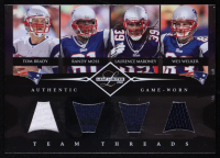 Tom Brady / Randy Moss / Laurence Maroney / Wes Welker 2008 Leaf Limited Team Threads Quads #1 #055/100 at PristineAuction.com