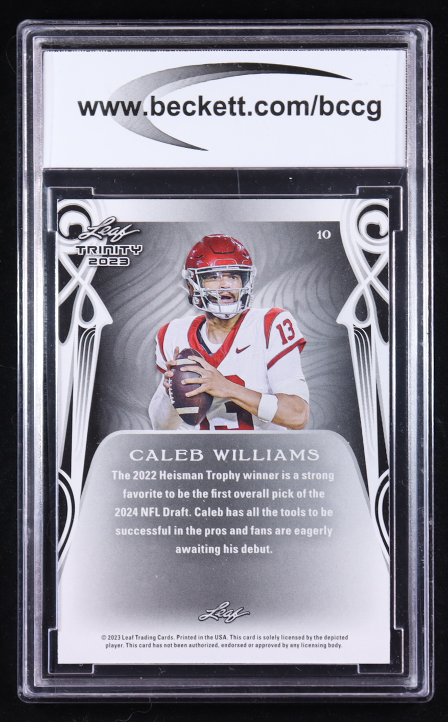 Caleb Williams 2023 Leaf Trinity Mega Box #10 (BCCG 9) at PristineAuction.com Caleb Williams 2023 Leaf Trinity Mega Box #10 (BCCG 9) at PristineAuction.com