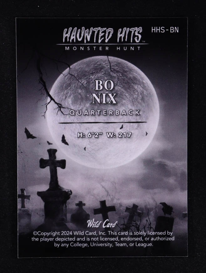 Bo Nix 2024 Wild Card Haunted Hits Monster Hunt Scarecrow Teal Shimmer #BN RC #3/3 at PristineAuction.com Bo Nix 2024 Wild Card Haunted Hits Monster Hunt Scarecrow Teal Shimmer #BN RC #3/3 at PristineAuction.com