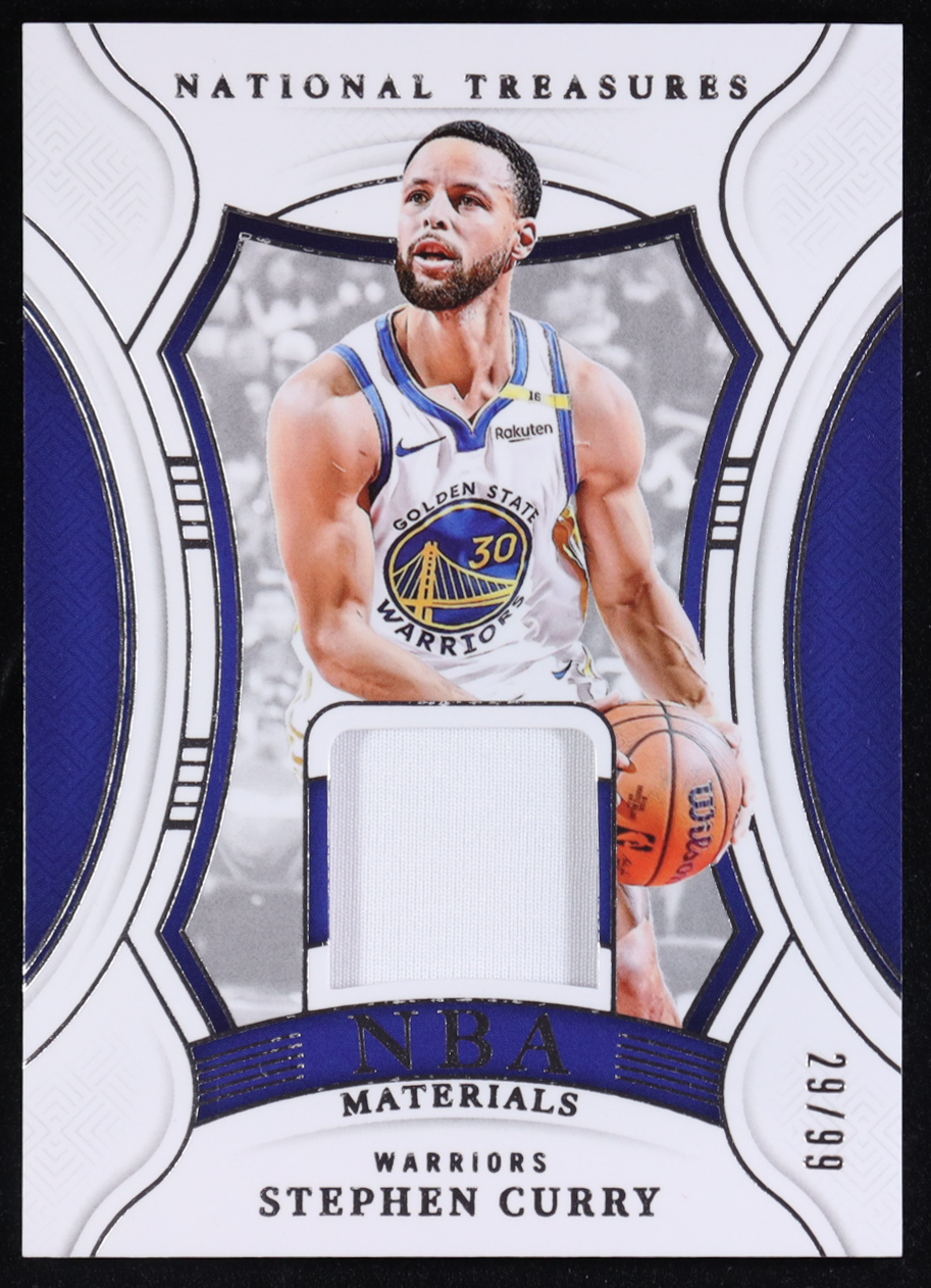 Stephen Curry 2024-25 Panini National Treasures NBA Materials #23 #29/99 at PristineAuction.com Stephen Curry 2024-25 Panini National Treasures NBA Materials #23 #29/99 at PristineAuction.com