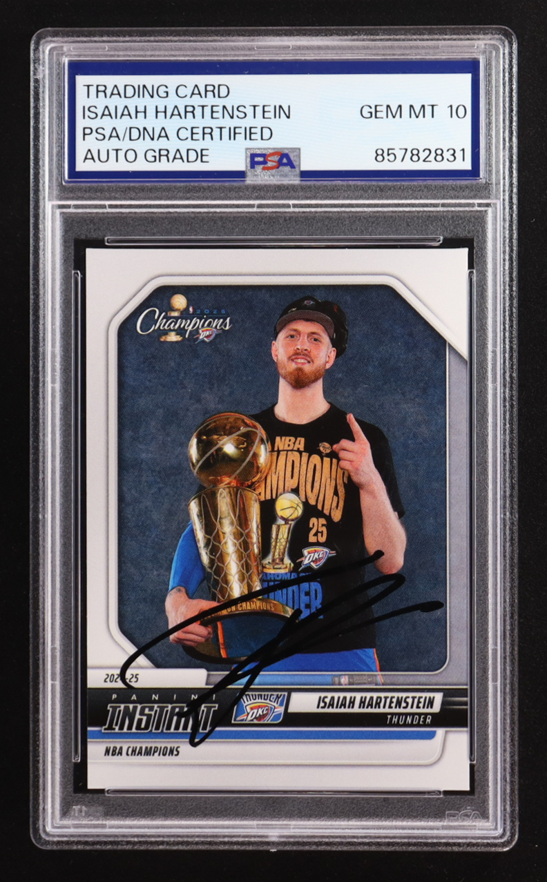 Isaiah Hartenstein Signed 2024-25 Panini Instant NBA Champions #9 (PSA | Autograph Graded PSA 10) at PristineAuction.com Isaiah Hartenstein Signed 2024-25 Panini Instant NBA Champions #9 (PSA | Autograph Graded PSA 10) at PristineAuction.com