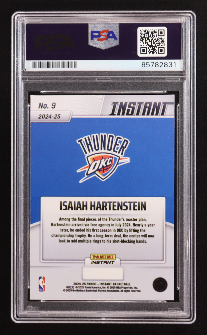 Isaiah Hartenstein Signed 2024-25 Panini Instant NBA Champions #9 (PSA | Autograph Graded PSA 10) at PristineAuction.com Isaiah Hartenstein Signed 2024-25 Panini Instant NBA Champions #9 (PSA | Autograph Graded PSA 10) at PristineAuction.com