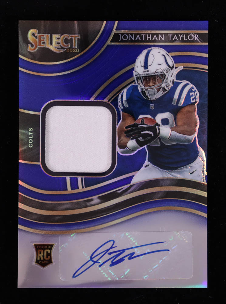 Jonathan Taylor 2020 Select Rookie Signature Memorabilia Prizm Blue #16 RC #27/75 at PristineAuction.com Jonathan Taylor 2020 Select Rookie Signature Memorabilia Prizm Blue #16 RC #27/75 at PristineAuction.com