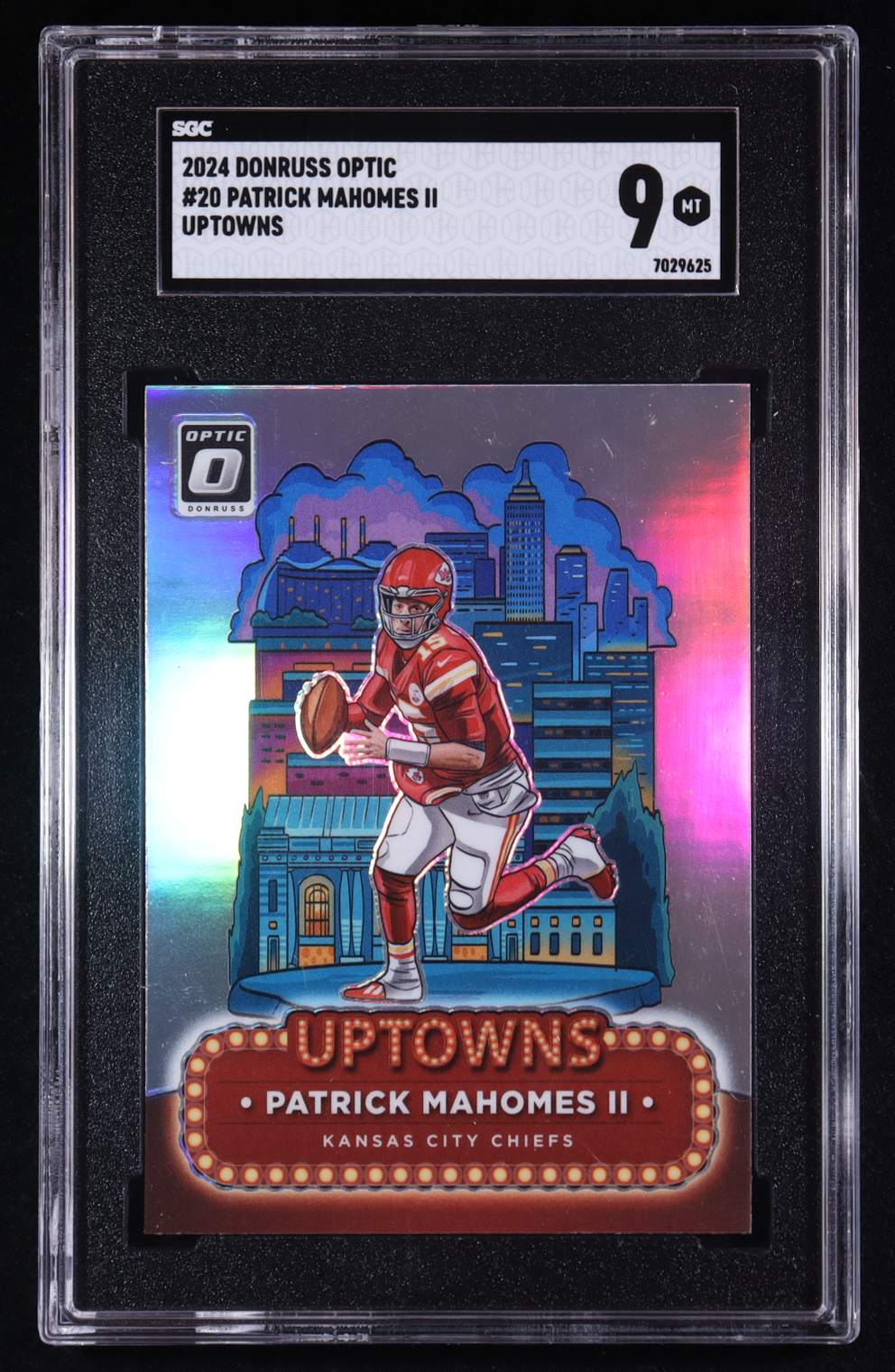 Patrick Mahomes II 2024 Donruss Optic Uptowns #20 (SGC 9) at PristineAuction.com Patrick Mahomes II 2024 Donruss Optic Uptowns #20 (SGC 9) at PristineAuction.com
