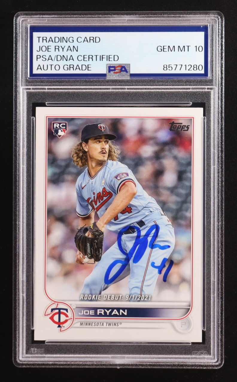 Joe Ryan Signed 2019 Topps Update Series #US222 RC (PSA | Autograph Graded PSA 10) at PristineAuction.com Joe Ryan Signed 2019 Topps Update Series #US222 RC (PSA | Autograph Graded PSA 10) at PristineAuction.com