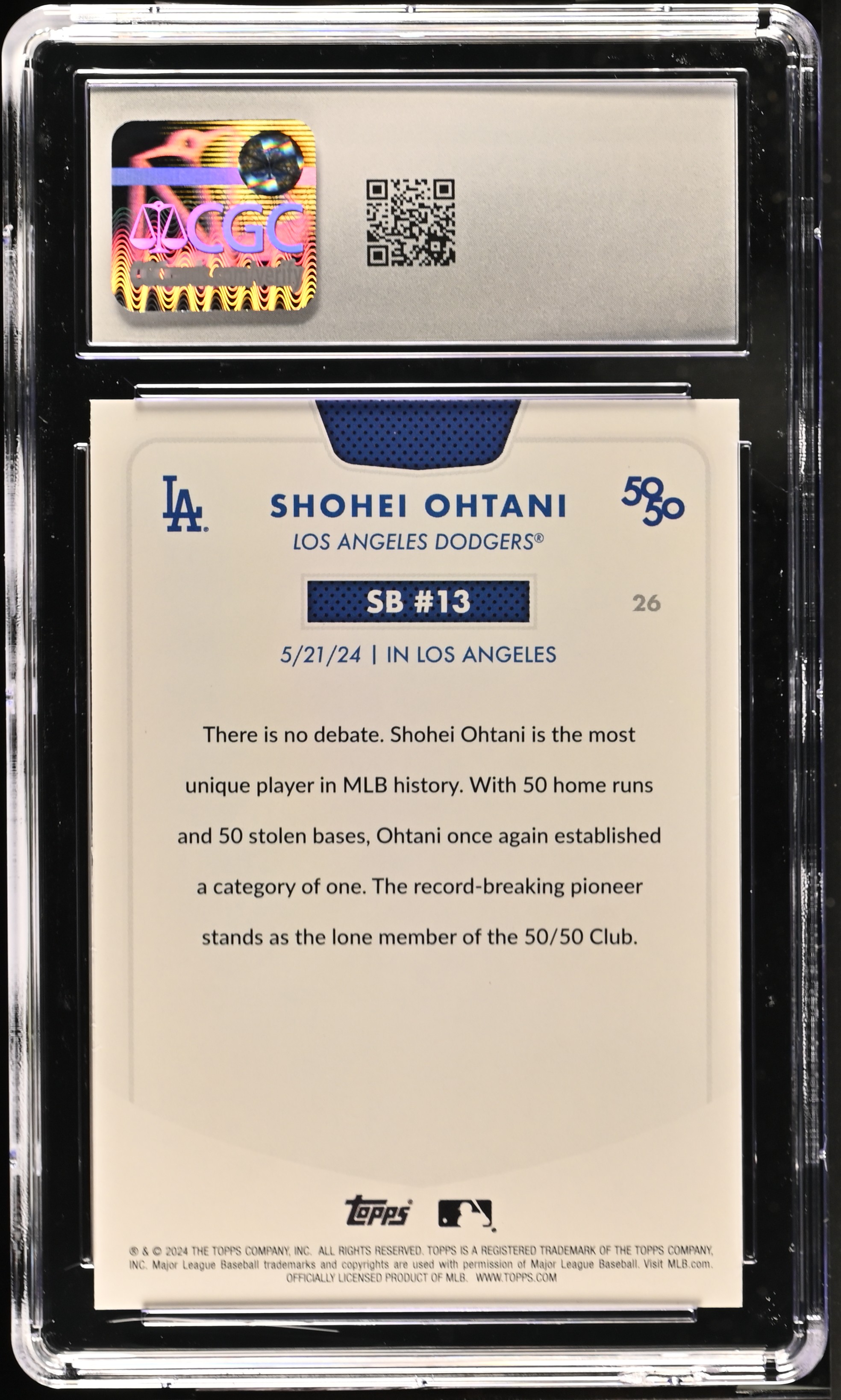 Shohei Ohtani 2024 Topps 50/50 #26 (CGC 9.5) at PristineAuction.com Shohei Ohtani 2024 Topps 50/50 #26 (CGC 9.5) at PristineAuction.com
