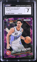 Zaccharie Risacher 2024-25 Panini Prizm Black Purple Ice #181 #012/149 RC (CGC 7) at PristineAuction.com