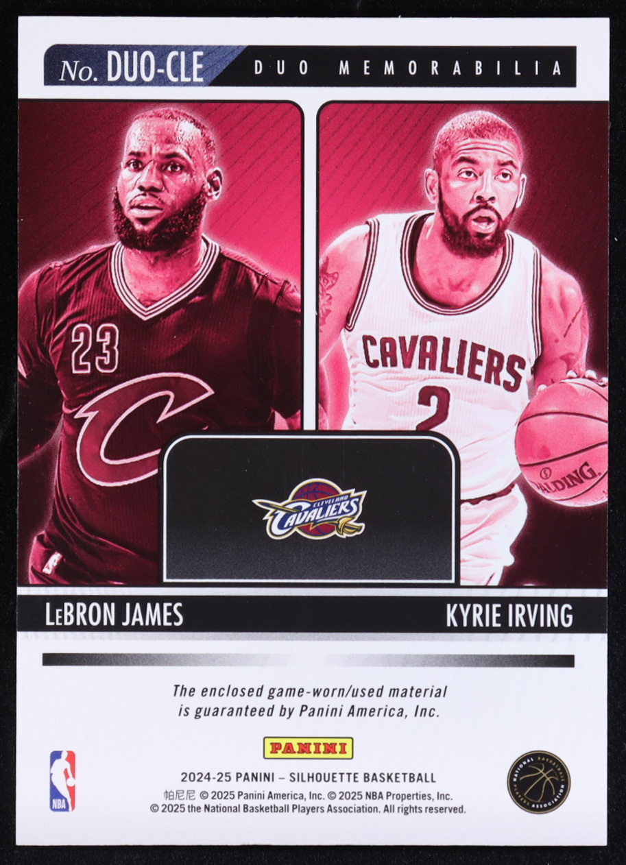 Kyrie Irving / LeBron James 2024-25 Panini Silhouette Duo Memorabilia #4 at PristineAuction.com Kyrie Irving / LeBron James 2024-25 Panini Silhouette Duo Memorabilia #4 at PristineAuction.com