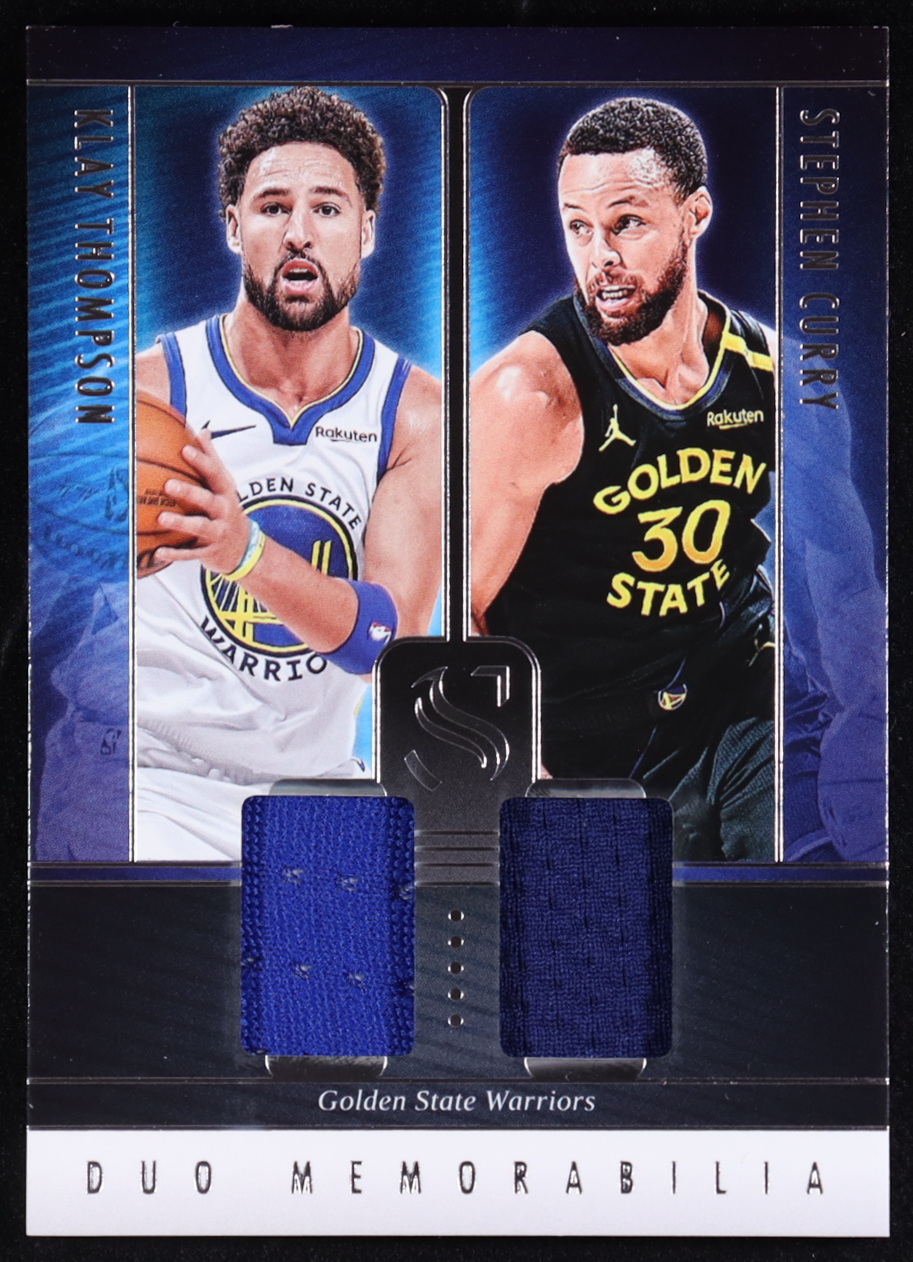 Klay Thompson / Stephen Curry 2024-25 Panini Silhouette Duo Memorabilia #9 at PristineAuction.com Klay Thompson / Stephen Curry 2024-25 Panini Silhouette Duo Memorabilia #9 at PristineAuction.com