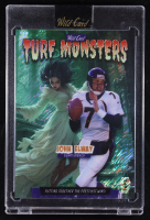 John Elway 2025 Wild Card Haunted Hits Turf Monsters Wolf Man Green Shimmer #JE #1/1 at PristineAuction.com