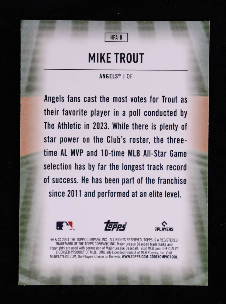Mike Trout 2024 Topps Home Field Advantage #HFA8 at PristineAuction.com Mike Trout 2024 Topps Home Field Advantage #HFA8 at PristineAuction.com