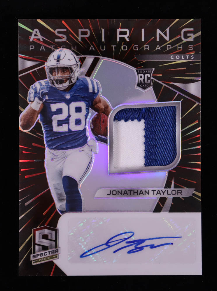 Jonathan Taylor 2020 Panini Spectra Aspiring Patch Autographs Hyper #8 RC #44/60