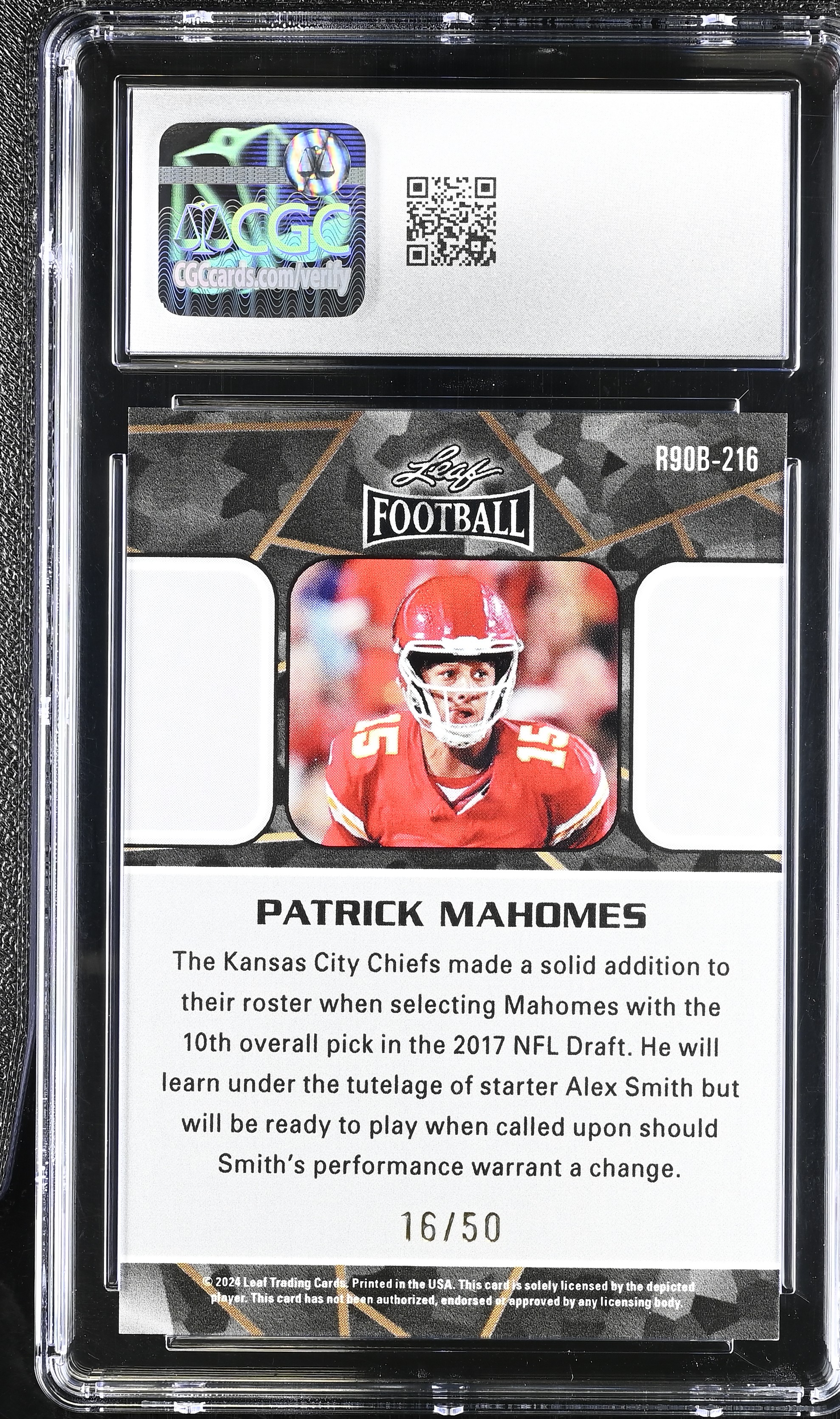 Patrick Mahomes 2024 Leaf Collective Retail '89 Pro Set Blue #R89B-216 #16/50 (CGC 9) at PristineAuction.com Patrick Mahomes 2024 Leaf Collective Retail '89 Pro Set Blue #R89B-216 #16/50 (CGC 9) at PristineAuction.com