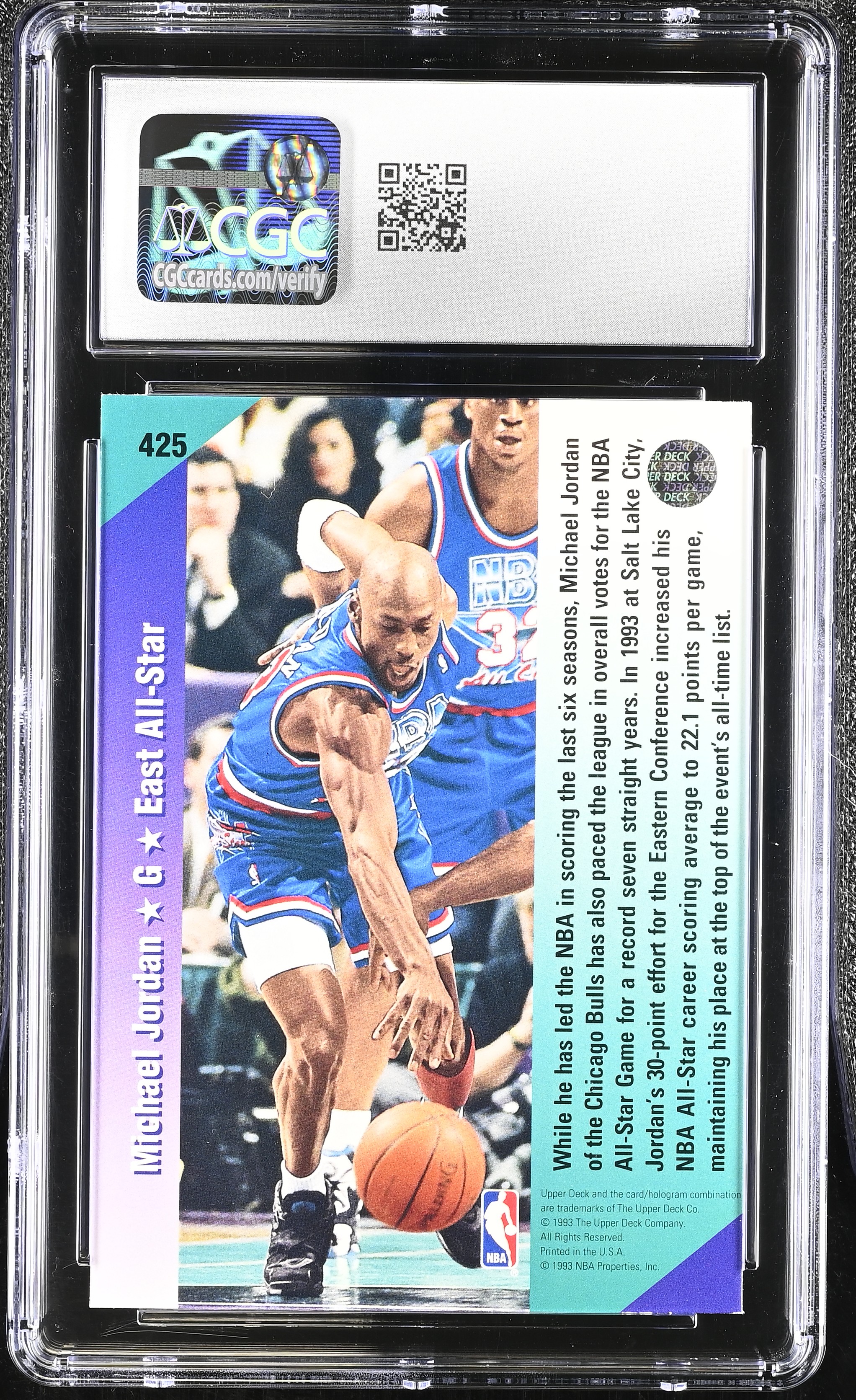 Michael Jordan 1992-93 Upper Deck All-Star #425 (CGC 9) at PristineAuction.com Michael Jordan 1992-93 Upper Deck All-Star #425 (CGC 9) at PristineAuction.com