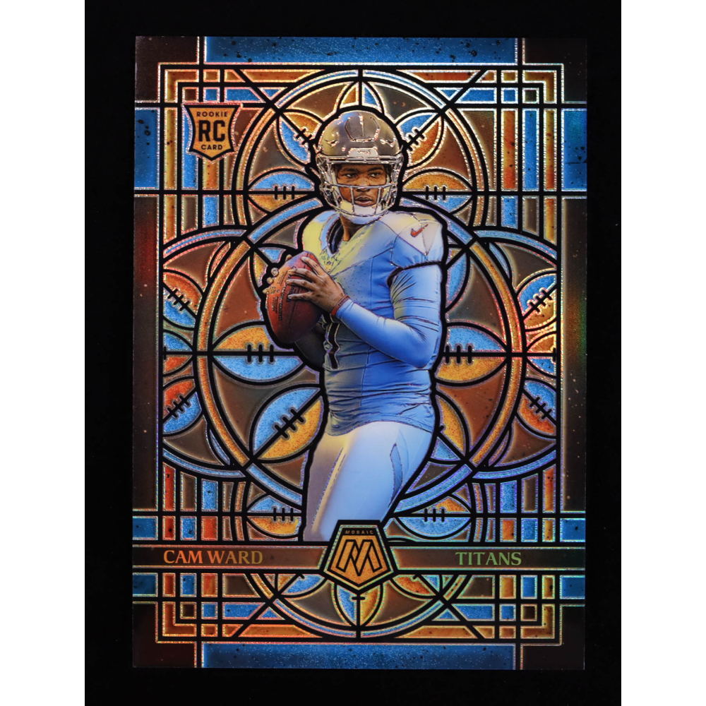 Cam Ward 2025 Panini Mosaic Stained Glass Oversized #25 RC at PristineAuction.com