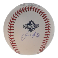 Emmet Sheehan Twice-Signed Official 2025 World Series Logo Baseball (JSA) at PristineAuction.com