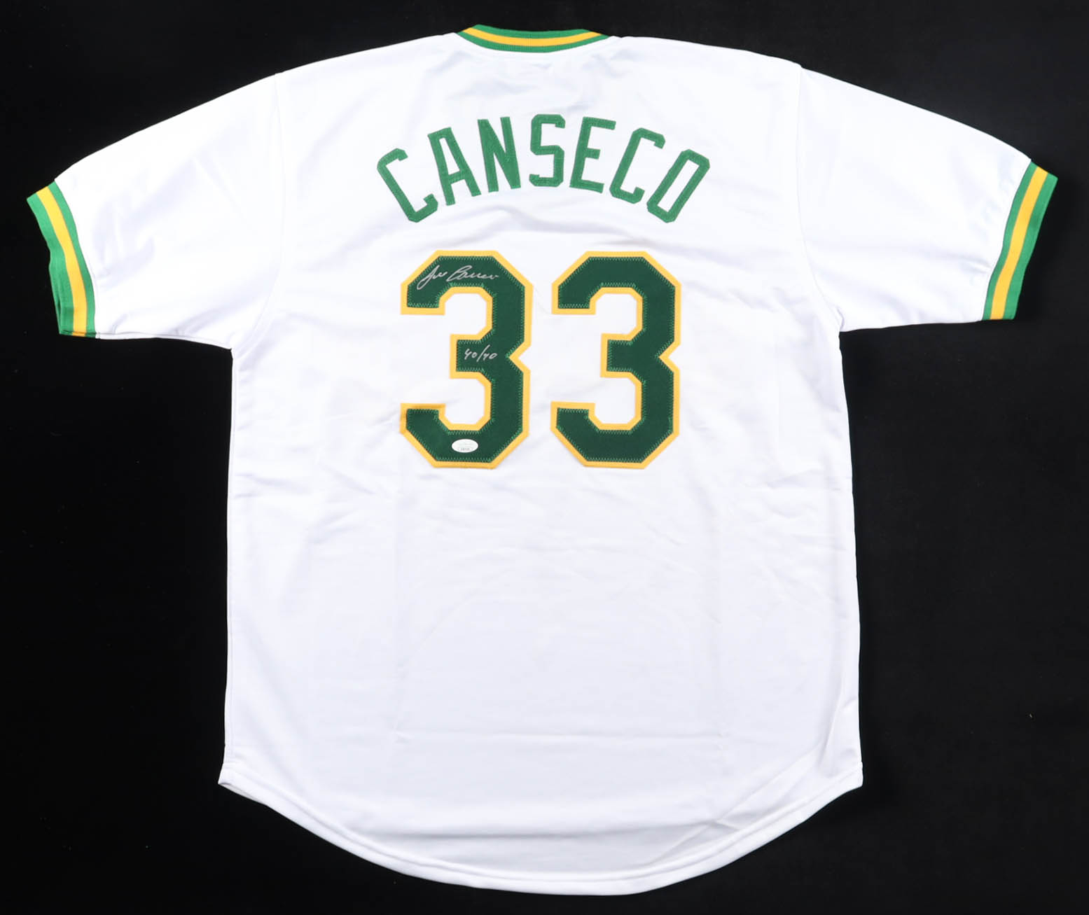 Jose Canseco Signed Jersey Inscribed "40/40" (JSA) at PristineAuction.com Jose Canseco Signed Jersey Inscribed "40/40" (JSA) at PristineAuction.com