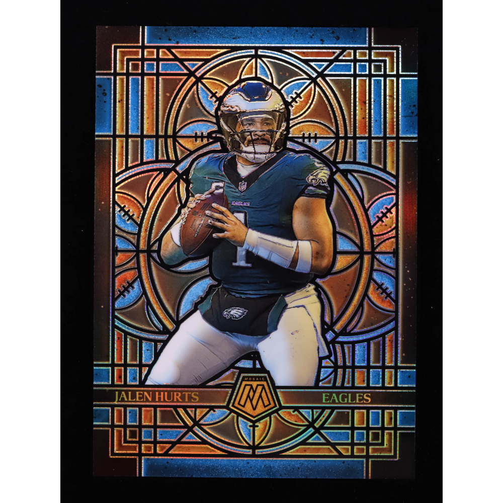 Jalen Hurts 2025 Panini Mosaic Stained Glass Oversized #20 at PristineAuction.com