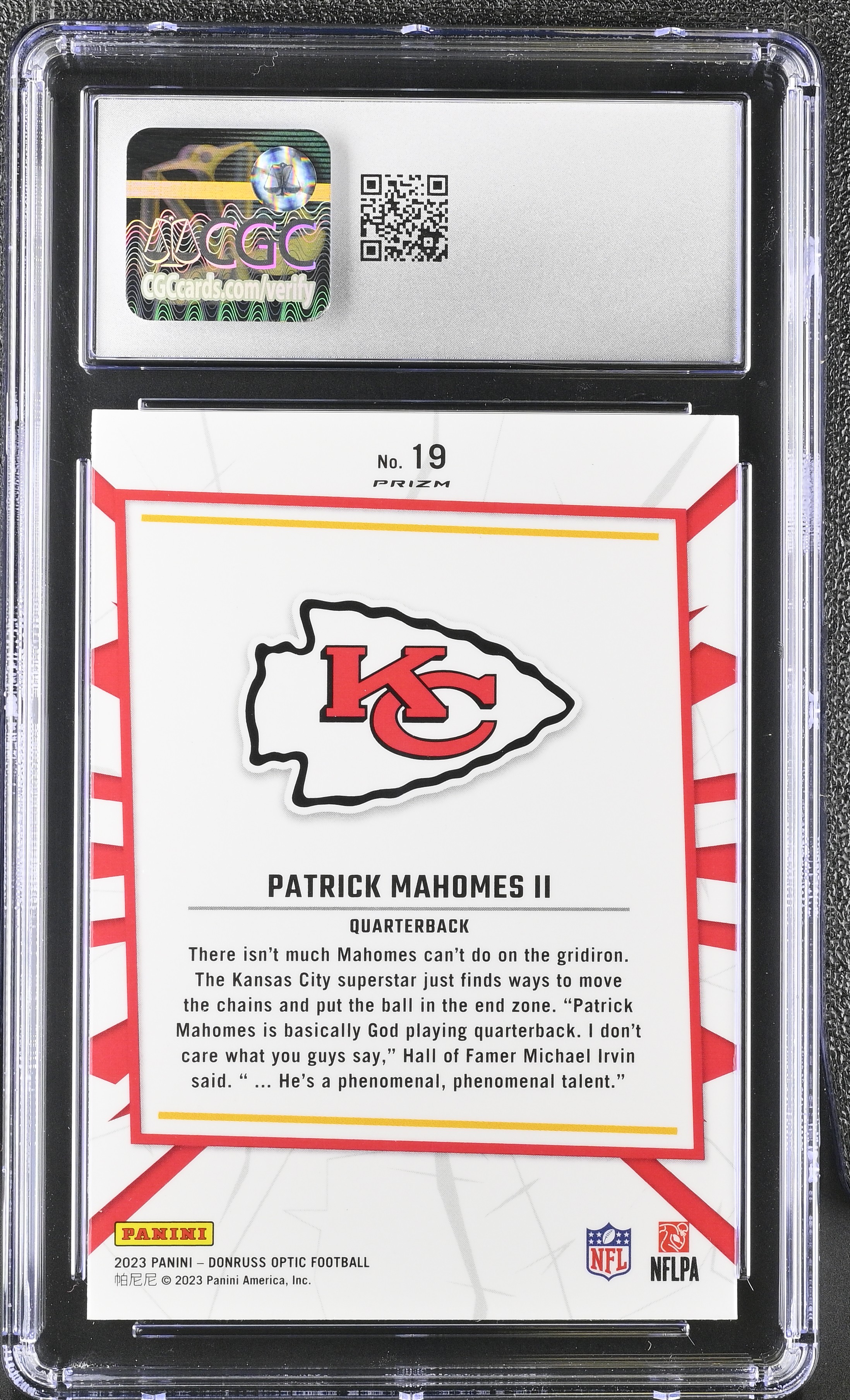 Patrick Mahomes II 2023 Donruss Optic My House #19 (CGC 10) at PristineAuction.com Patrick Mahomes II 2023 Donruss Optic My House #19 (CGC 10) at PristineAuction.com