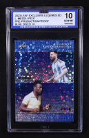 Lionel Messi / Pele 2023 Leaf Exclusive Legends Edition Pre-Production Proof Blue Disco #1/1 (ISA 10) at PristineAuction.com