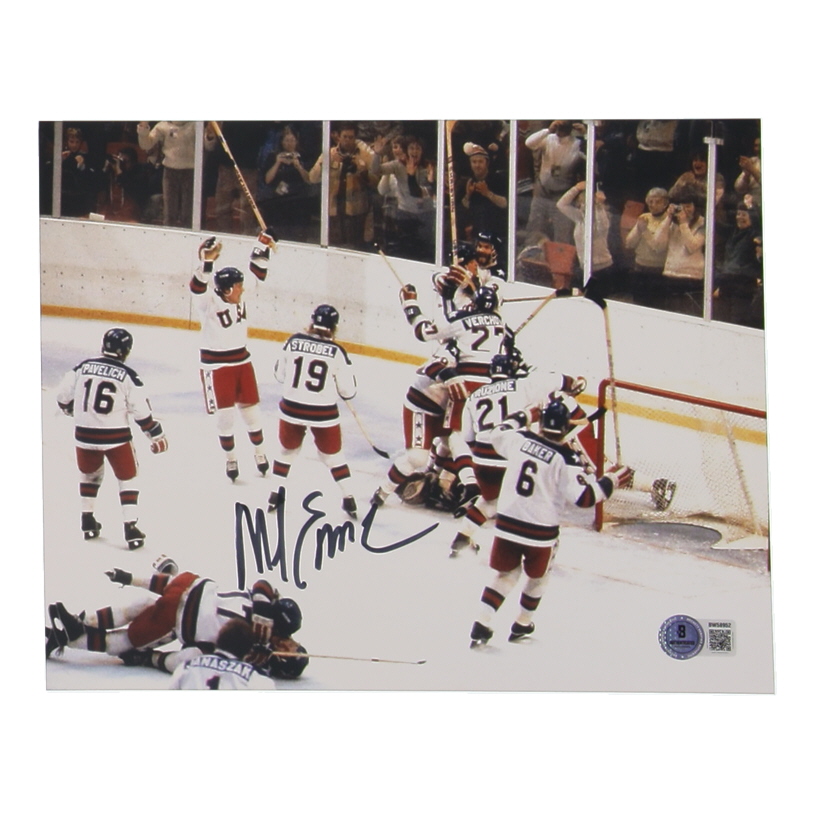 Mike Eruzione Signed Team USA 8x10 Photo (Beckett) at PristineAuction.com Mike Eruzione Signed Team USA 8x10 Photo (Beckett) at PristineAuction.com