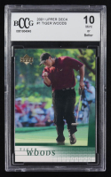 Tiger Woods 2001 Upper Deck #1 RC (BCCG 10) at PristineAuction.com