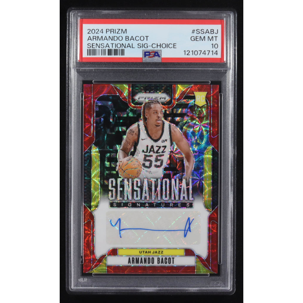 Armando Bacot 2024-25 Panini Prizm Sensational Signatures Prizms Choice #15 RC (PSA 10) at PristineAuction.com