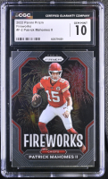 Patrick Mahomes II 2022 Panini Prizm Fireworks #F-2 (CGC 10) at PristineAuction.com
