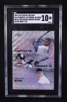 Ken Griffey Jr. / Cal Ripken Jr. / Nolan Ryan 2024 Leaf Special Release Metal Exclusive Legends Edition Triple Silver Wave #ELE-52 #7/25 (SGC 10) at PristineAuction.com