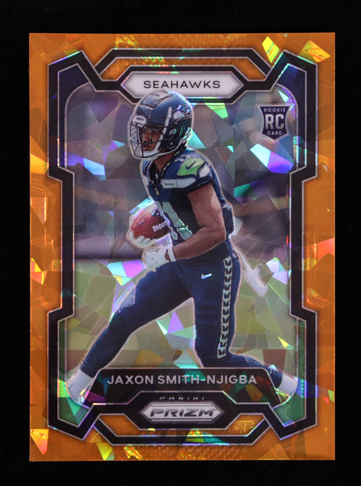 Jaxon Smith-Njigba 2023 Panini Prizm Prizms Orange Ice #390 RC at PristineAuction.com Jaxon Smith-Njigba 2023 Panini Prizm Prizms Orange Ice #390 RC at PristineAuction.com