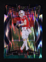 Drake Maye 2024 Select Prizm Black and Green Shock #27 RC at PristineAuction.com