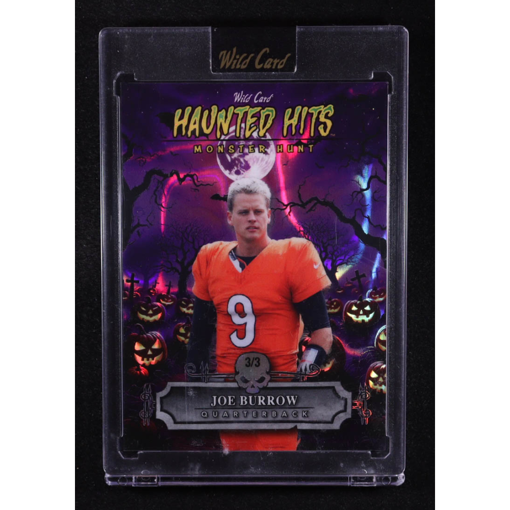 Joe Burrow 2025 Wild Card Monster Hunt Haunted Hits Purple Lava #HHPJB #3/3 at PristineAuction.com