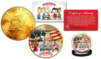 1976 "Peanuts" 24K Gold Plated IKE Eisenhower $1 Coin at PristineAuction.com