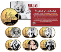 Marilyn Monroe Set of (6) California Colorized Quarters at PristineAuction.com