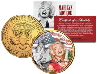 Marilyn Monroe JFK Kennedy Half Dollar U.S. 24K Gold Plated Coin at PristineAuction.com
