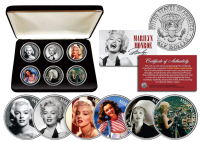 Marilyn Monroe Set of (6) JFK Half Dollar US Coins with Display Box at PristineAuction.com