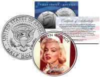 Marilyn Monroe 1950s Colorized JFK Kennedy Half Dollar U.S. Coin at PristineAuction.com
