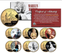 Marilyn Monroe Set of (6) California Colorized Quarters at PristineAuction.com