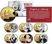 Marilyn Monroe Set of (6) California Colorized Quarters at PristineAuction.com