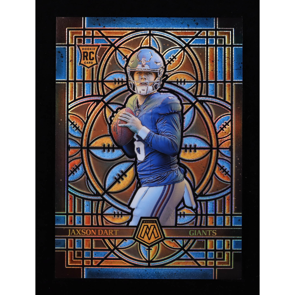 Jaxson Dart 2025 Panini Mosaic Stained Glass Oversized #19 RC at PristineAuction.com