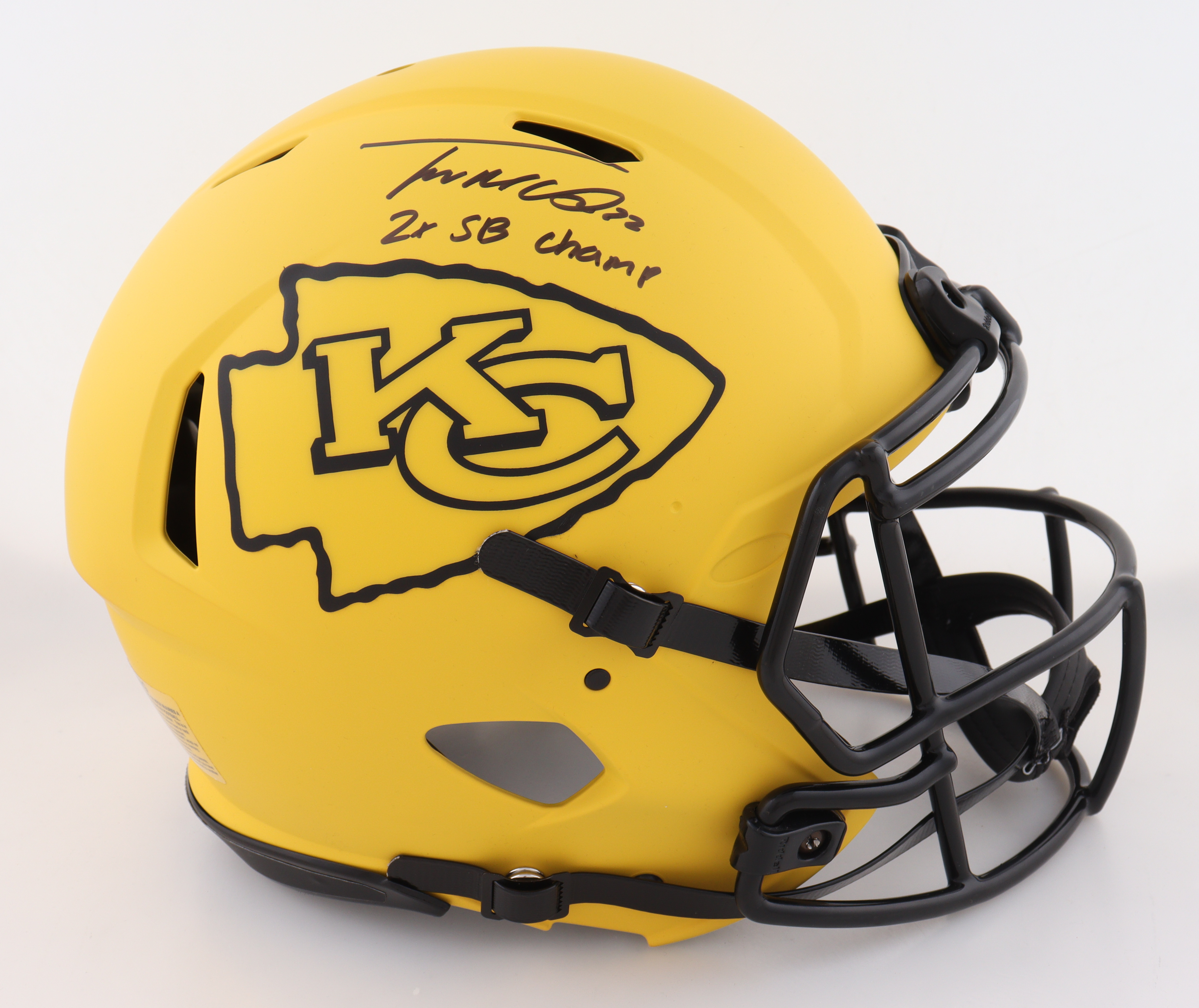 Trent McDuffie Signed Chiefs Full-Size Authentic On-Field Rave Alternate Speed Helmet Inscribed "2x Super Bowl Champ" (Beckett) at PristineAuction.com Trent McDuffie Signed Chiefs Full-Size Authentic On-Field Rave Alternate Speed Helmet Inscribed "2x Super Bowl Champ" (Beckett) at PristineAuction.com