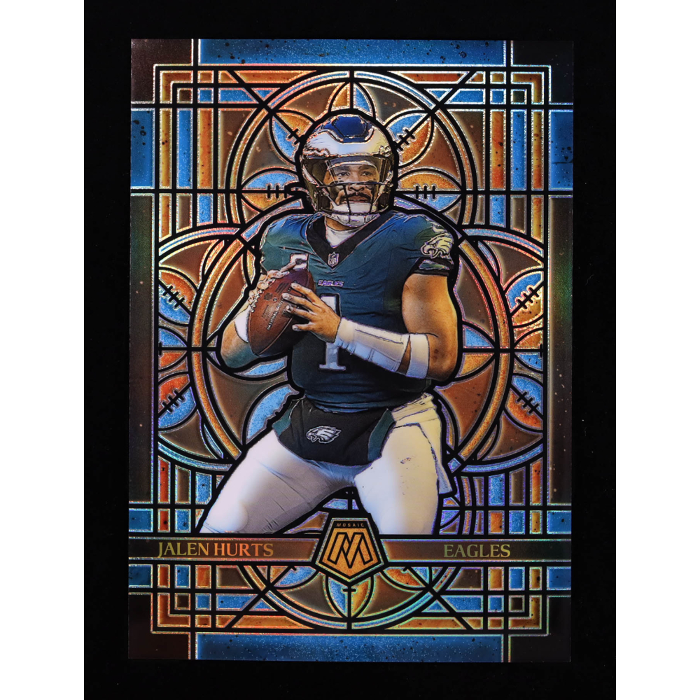 Jalen Hurts 2025 Panini Mosaic Stained Glass Oversized #20 at PristineAuction.com
