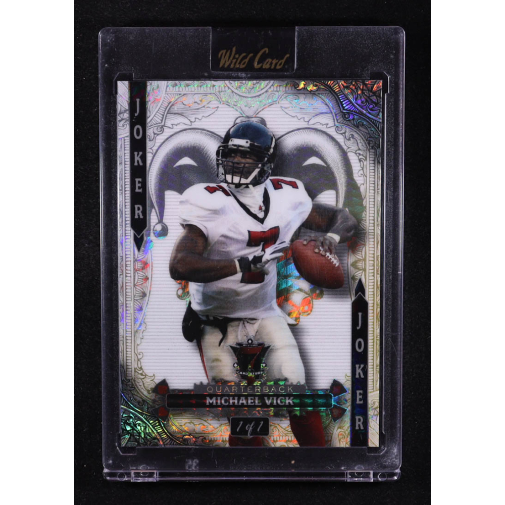 Michael Vick 2024 Wild Card 7 Card Studs Jokers Wild Prism #W7JWMV #1/1 at PristineAuction.com