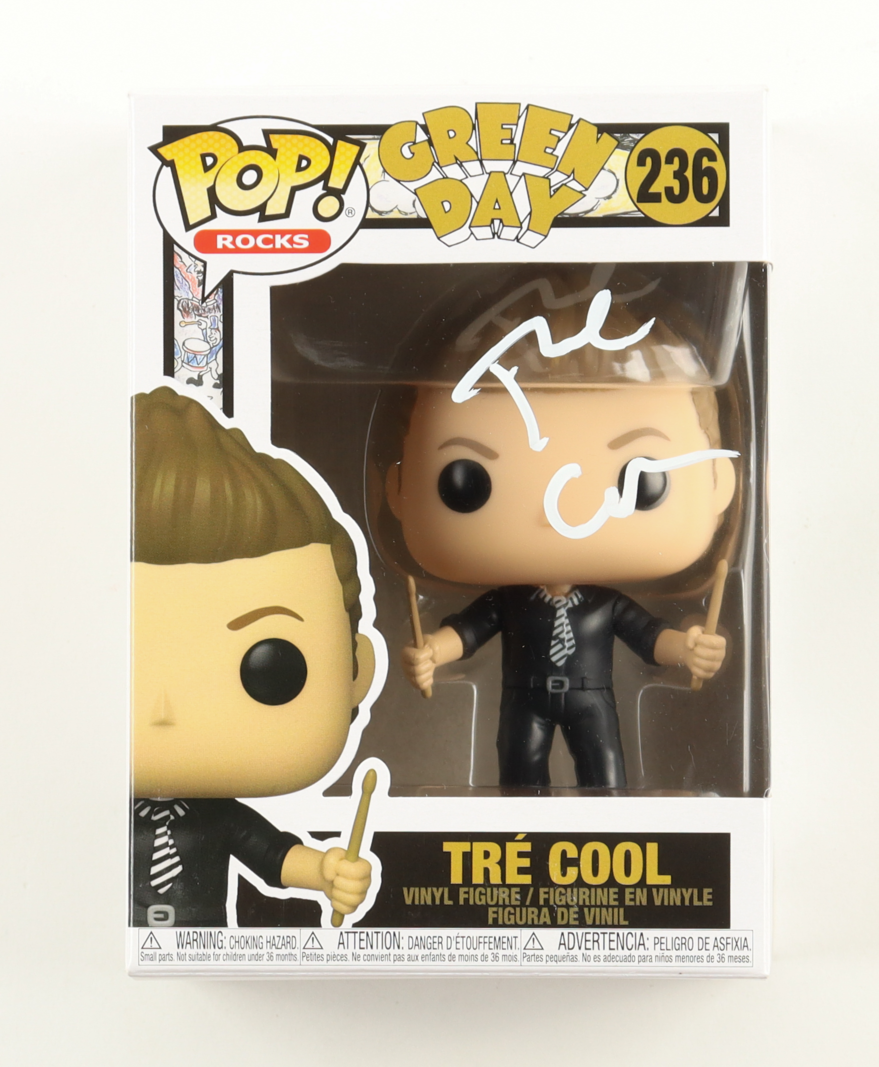 Tre Cool Signed Green Day #236 Funko Pop! Vinyl Figure (PSA) at PristineAuction.com Tre Cool Signed Green Day #236 Funko Pop! Vinyl Figure (PSA) at PristineAuction.com