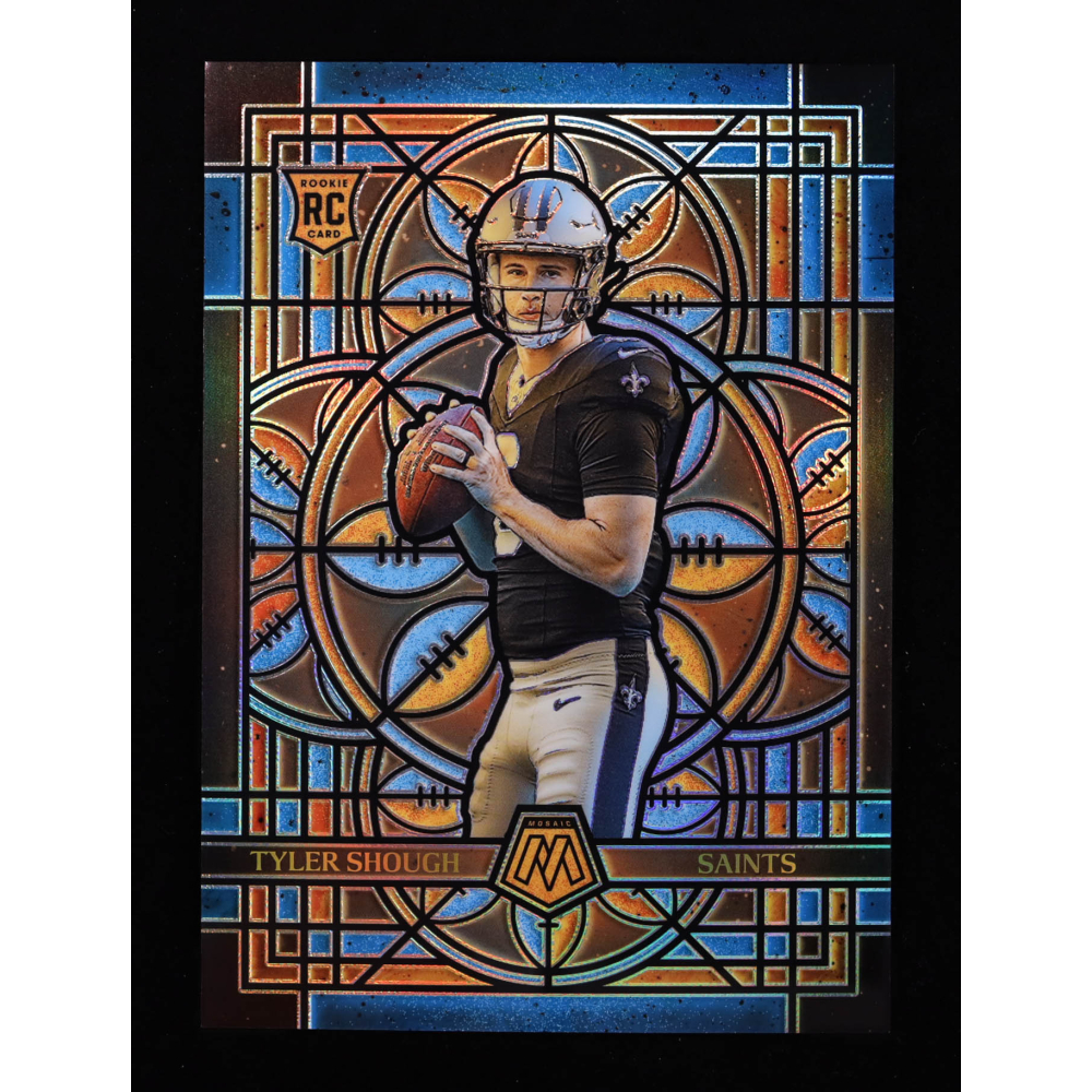 Tyler Shough 2025 Panini Mosaic Stained Glass Oversized #18 RC at PristineAuction.com
