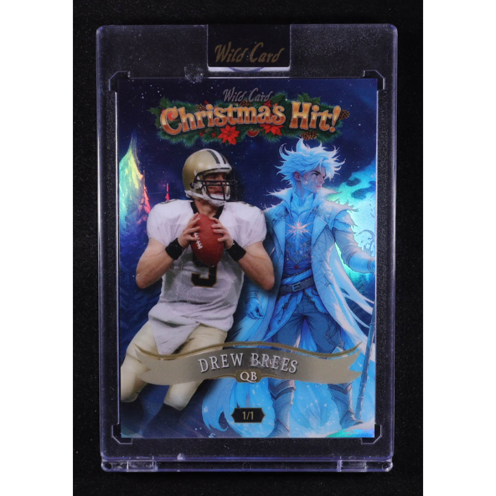Drew Brees 2025 Wild Card Christmas Hit Rainbow #HHCHa1DB #1/1 at PristineAuction.com