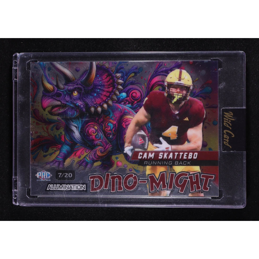 Cam Skattebo 2024 Wild Card Alumination Dino-Might Triceratops #DWTRI1CS #7/20 RC at PristineAuction.com